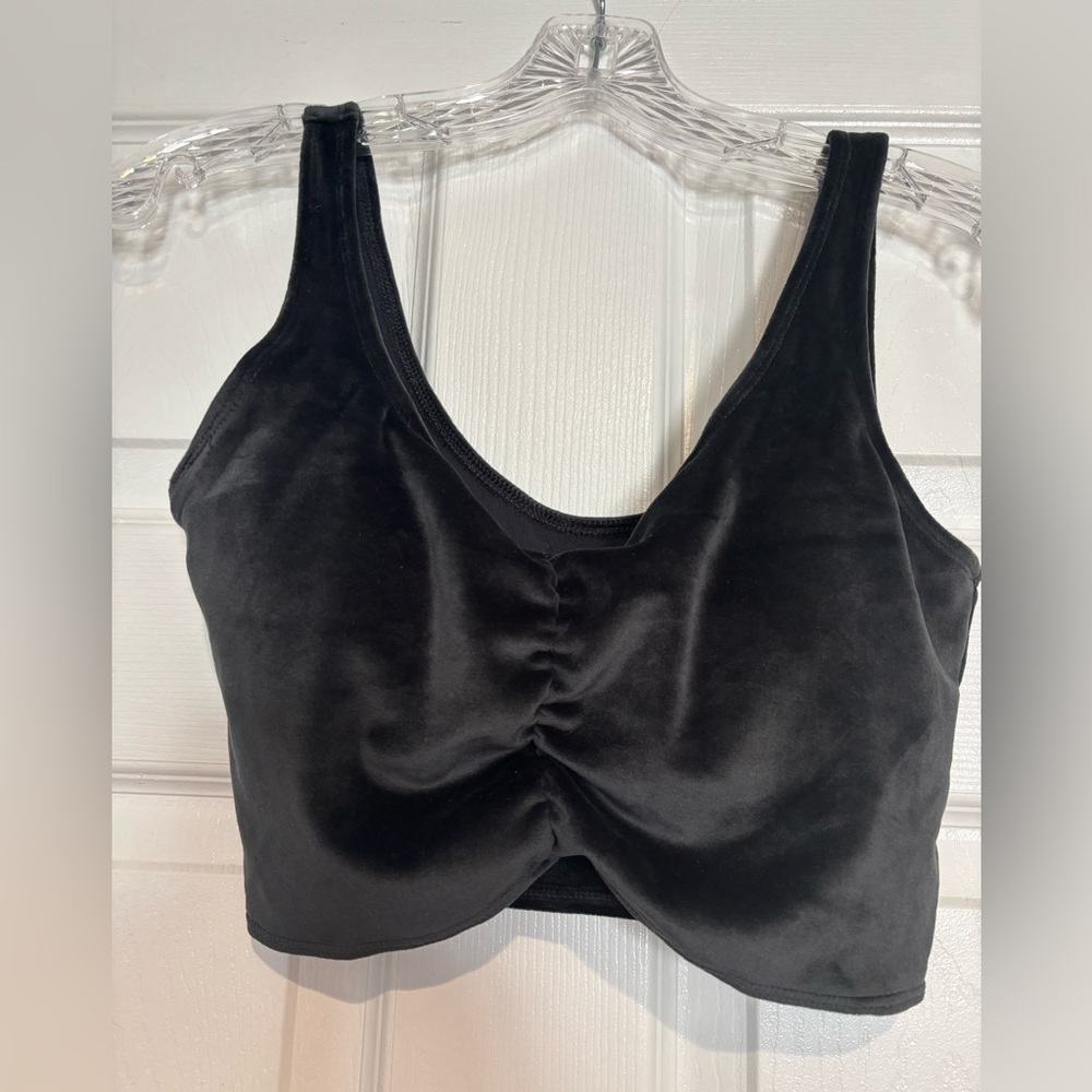 Gilly Hicks Crop Top in Black Velour